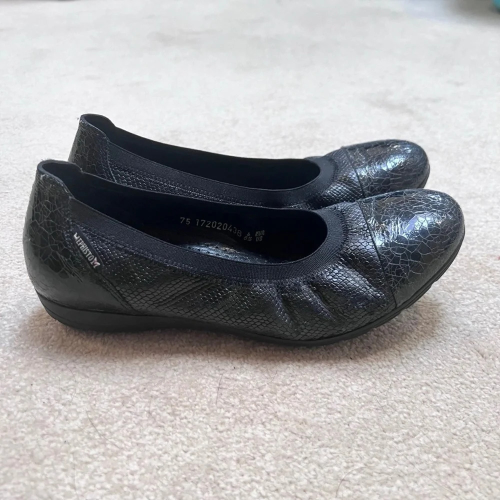 Mephisto Elettra Ballet Flat Black Patent Leather